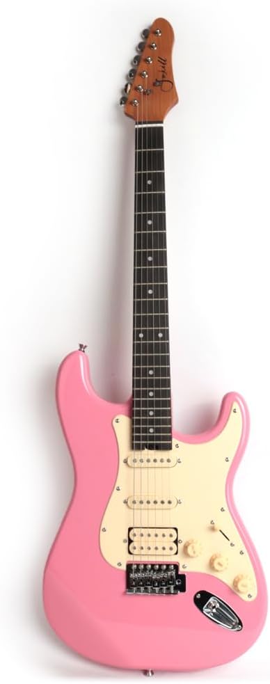 Fojill Full Size Electric Guitar Solid Mahogany Body Roasted Canadian Maple Neck Genuine Rosewood Fretboard Bone Nut With Padded Gig Bag