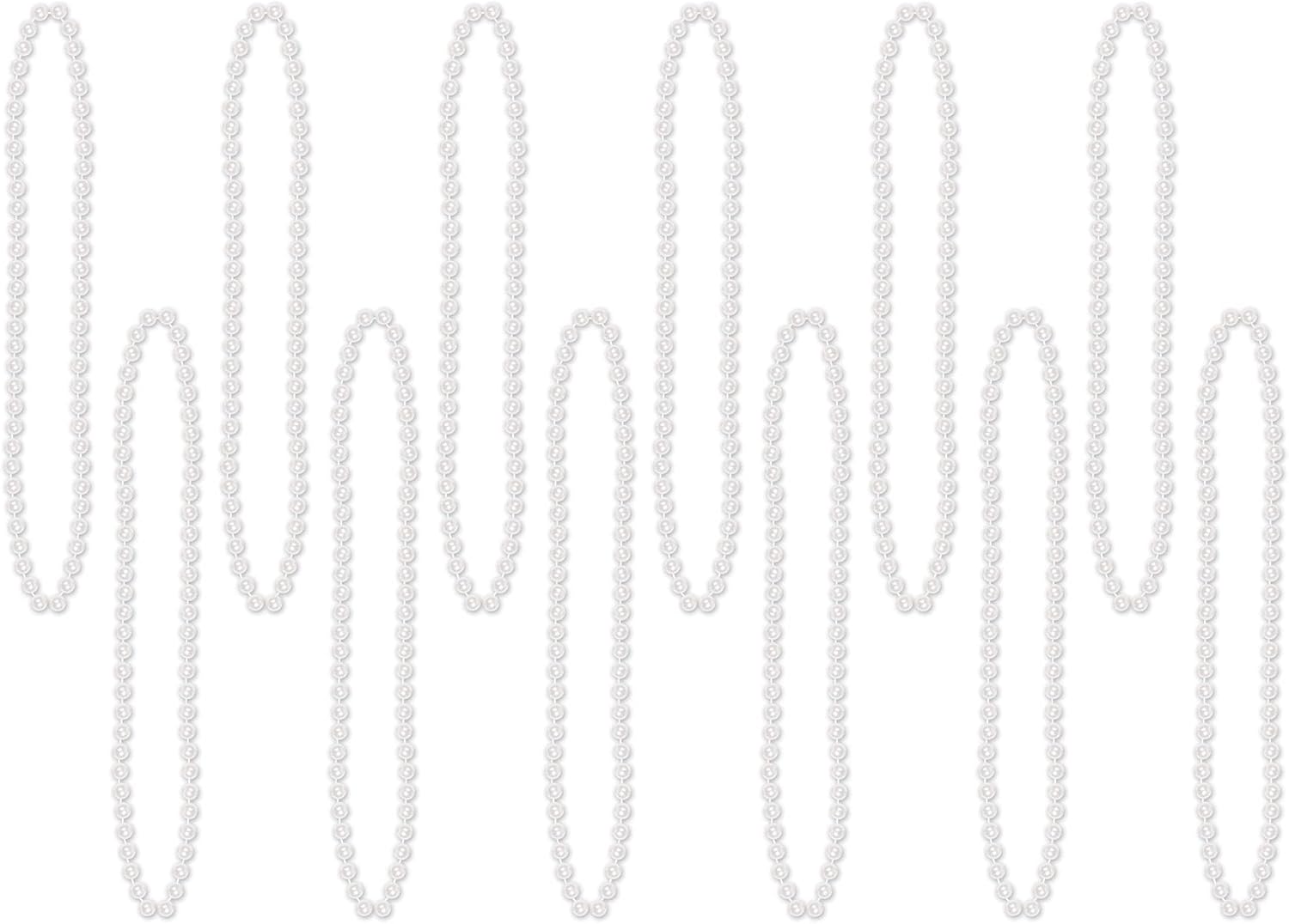 Beistle Bulk 720-Pack Small Round Party Beads, 7mm by 33-Inch, White