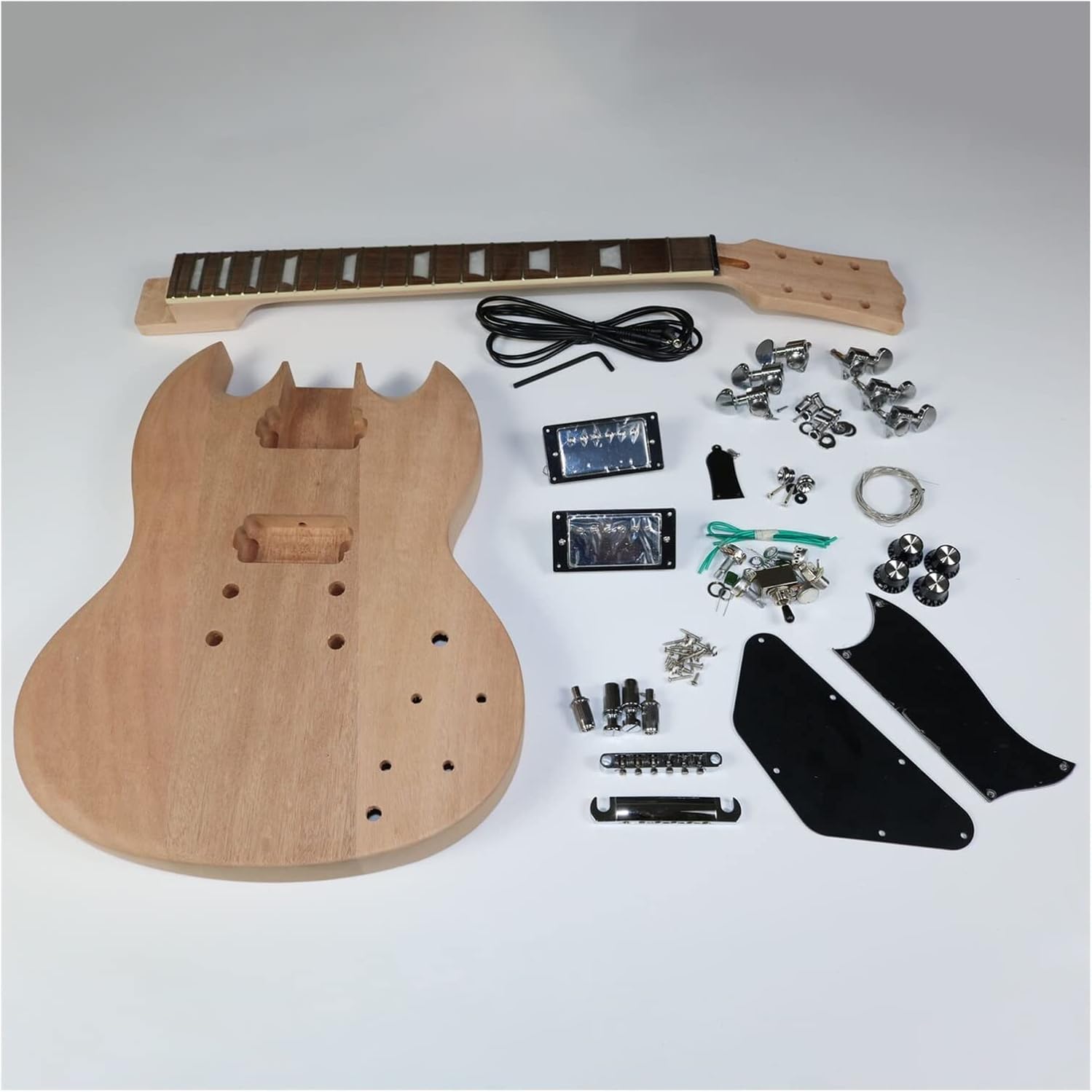 TSTS Unfinished Electric Guitar Kit Mahogany Body with All Accessories and Mounting Screws Unfinished Electric Guitar Kit