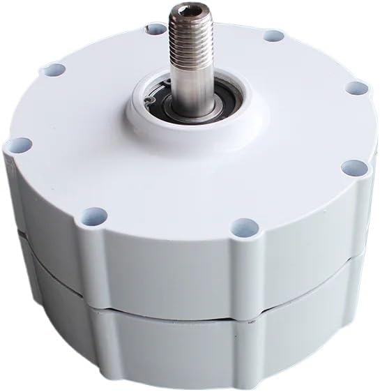 Electric Generator 2KW Low Speeds 48V 24V 12V 3 Phase Gearless Permanent Magnet AC Alternators for Wind Water Turbine Home Use Low Starting Speed for Home(with Base,Double Shaft_12V)