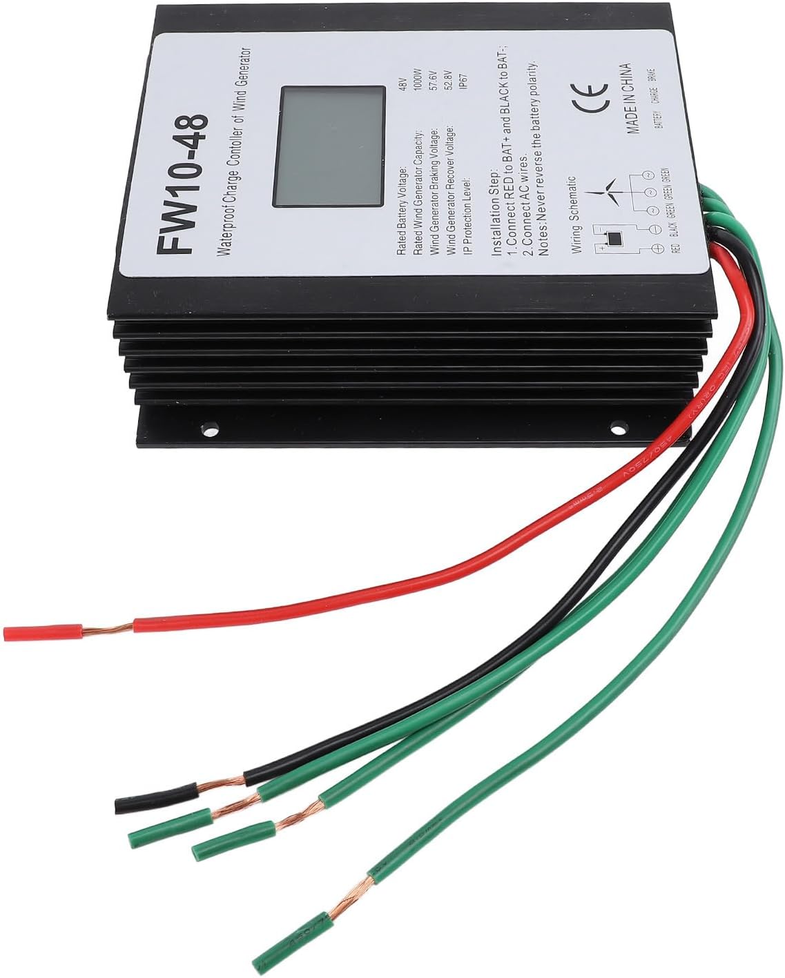Focket MPPT 48V Wind Turbine Charge Controller, IP67 Rated Wind Turbine Controller with Automatic Regulator for 1000W Generator
