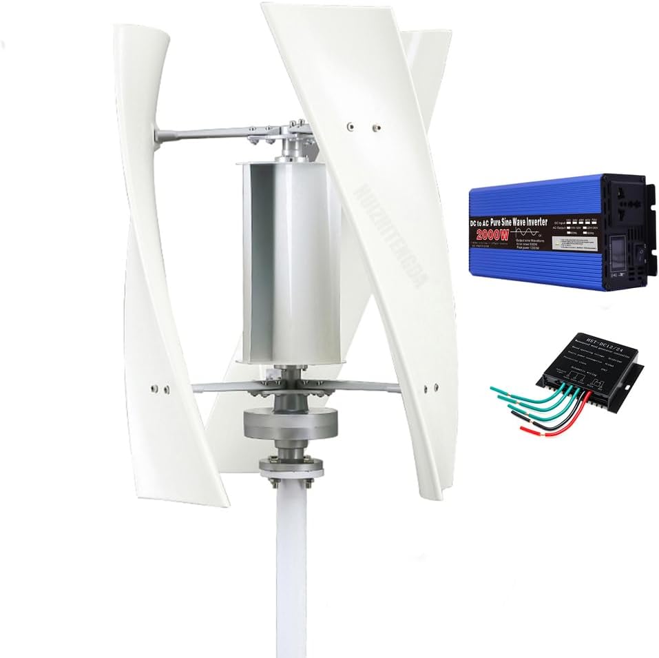 2000W Efficient Vertical Wind Turbine Power Generator,for Home 12V 24V 48V 220V AC Permanent Magnet Wind Generator with Inverter Converter/MPPT Controller,48v