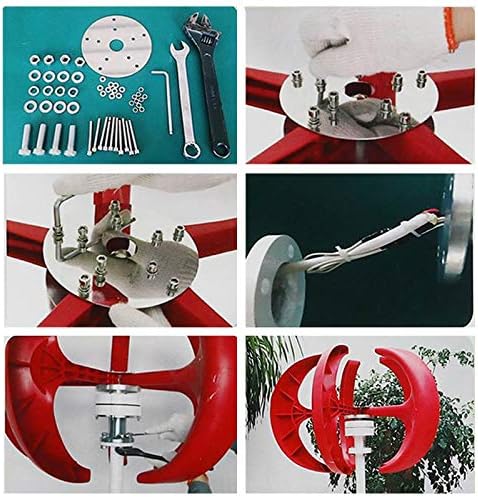 6000W 4 Blade Vertical Axi Wind Turbin Generator with Controller Lantern 12V 24V Motor Kit Electromagnetic for Home Streetlight