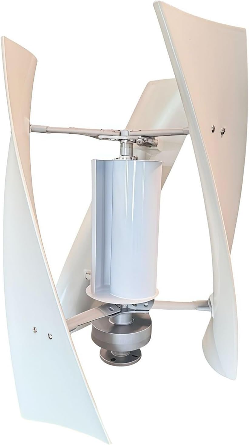 Wind Turbine, Vertical Axis Wind Turbine Generator,Spiral Shape, Breeze Start, 100w-300w Magnetic Suspension Windmill Generator Kit, 3 Nylon Blades, Suitable for Outdoor, Home Use(100W-24V)