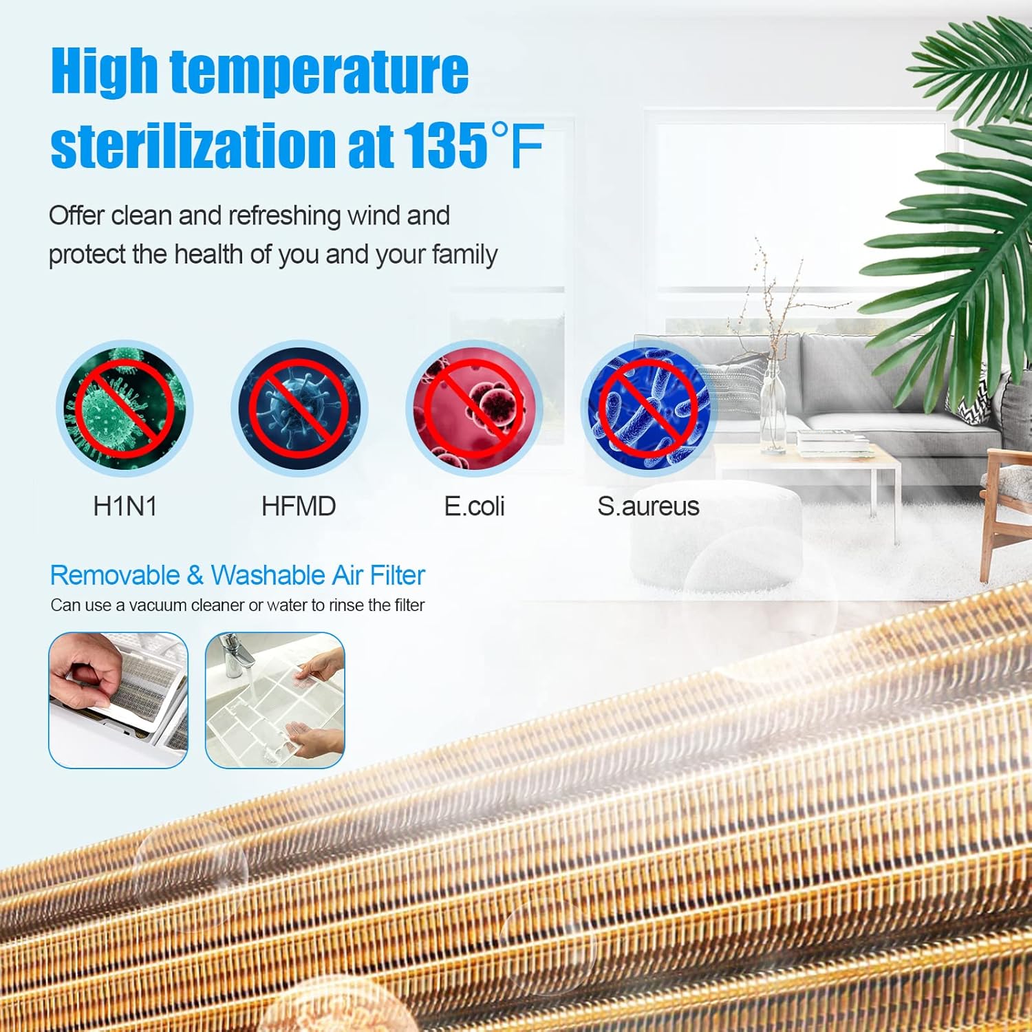 LDAILY Split Air Conditioner, Inverter Air Conditioner with 5 Operation Modes, 4 Speeds, & Self-cleaning Function, Remote Control & Installation Kit Included, Good Performance Ac Unit (18000Btu, 220V)