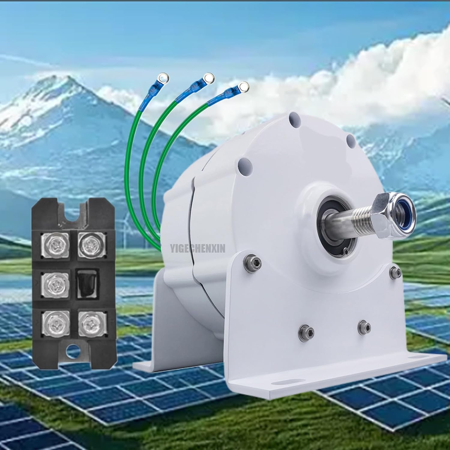 8000W Electric Alternator Generator 12V 24V 48V Ac Dc Low RPM Motor Permanent Magnet Rare Earth Turbine with Base Suitable for Hydro and Wind Turbines(220V)