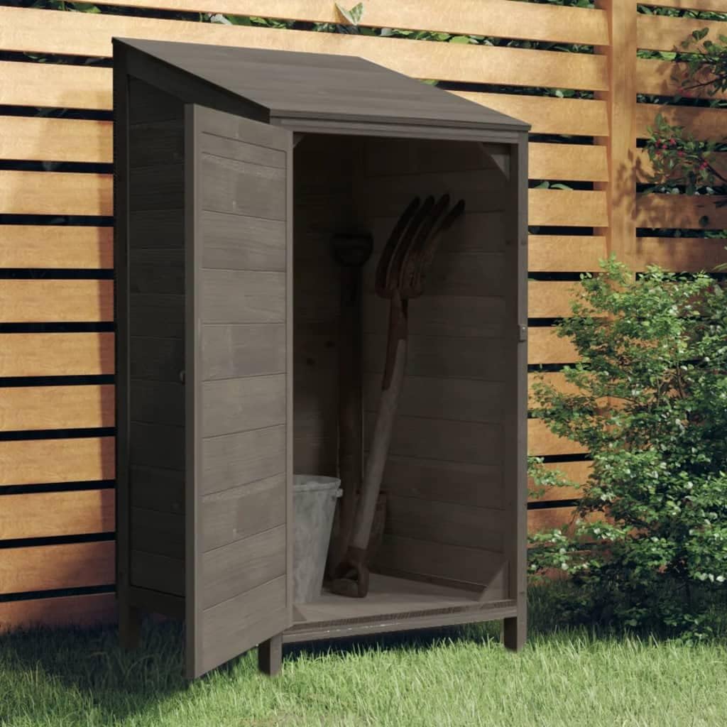 Gartenschrank Anthrazit 55x52x112 cm aus massivem Tannenholz mit Schloss und modernem Design kompakter Outdoor Storage Shed für Garten Balkon und Terrasse