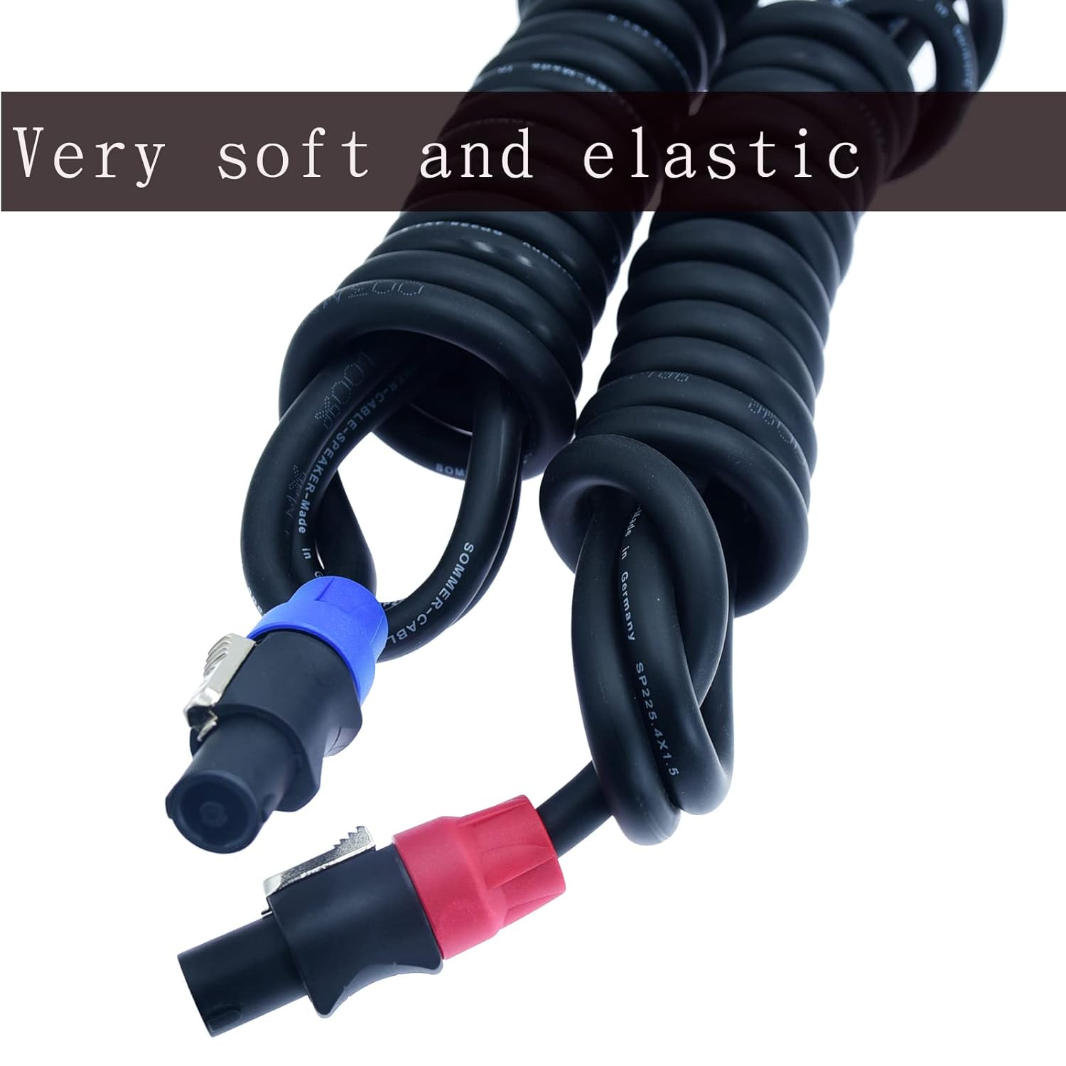 speak on 2Pcs Professional Speakon to 1/4 Inch ts Speaker Cable for pa jack Pair 18 awg Gauge Male Audio port plug Amplifier Connection dj amp Heavy Duty bocina Cord Wire ft with Twist Lock(70 feet)