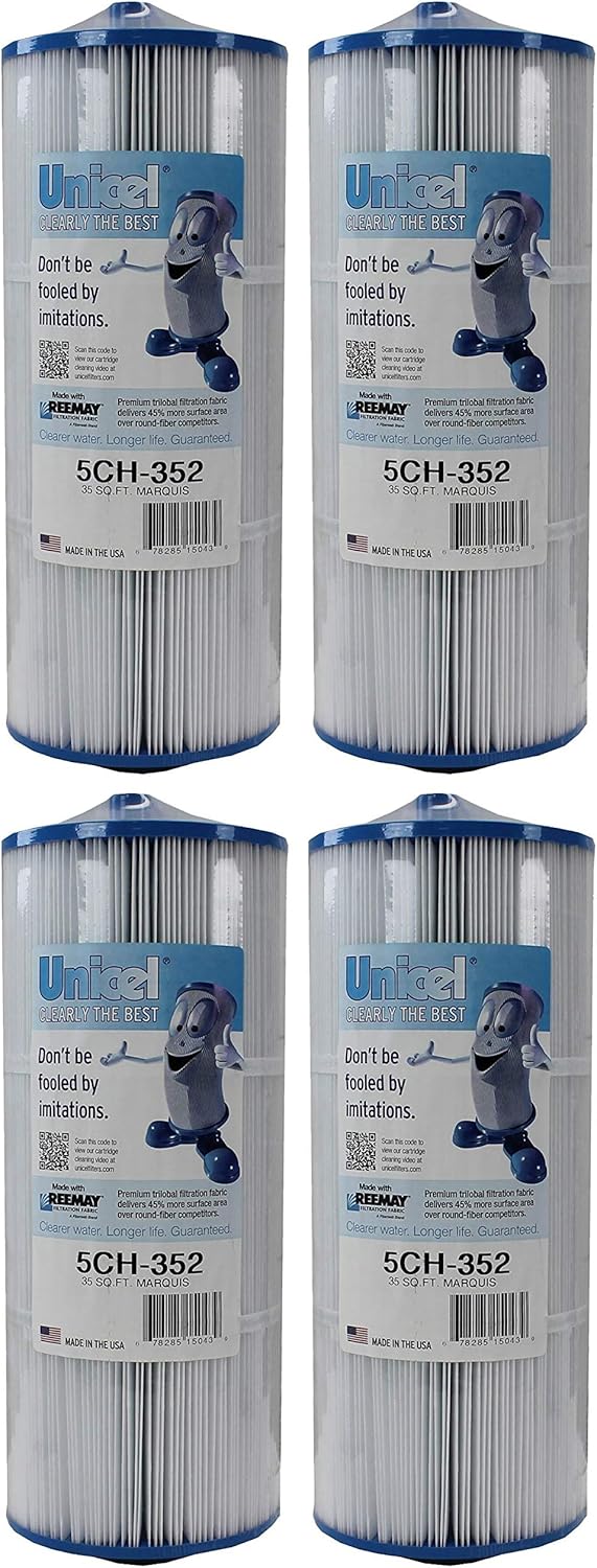 Unicel 5CH-352 35 Square Foot Media Replacement Hot Tub Spa Filter Cartridge with 151 Pleats (4 Pack)
