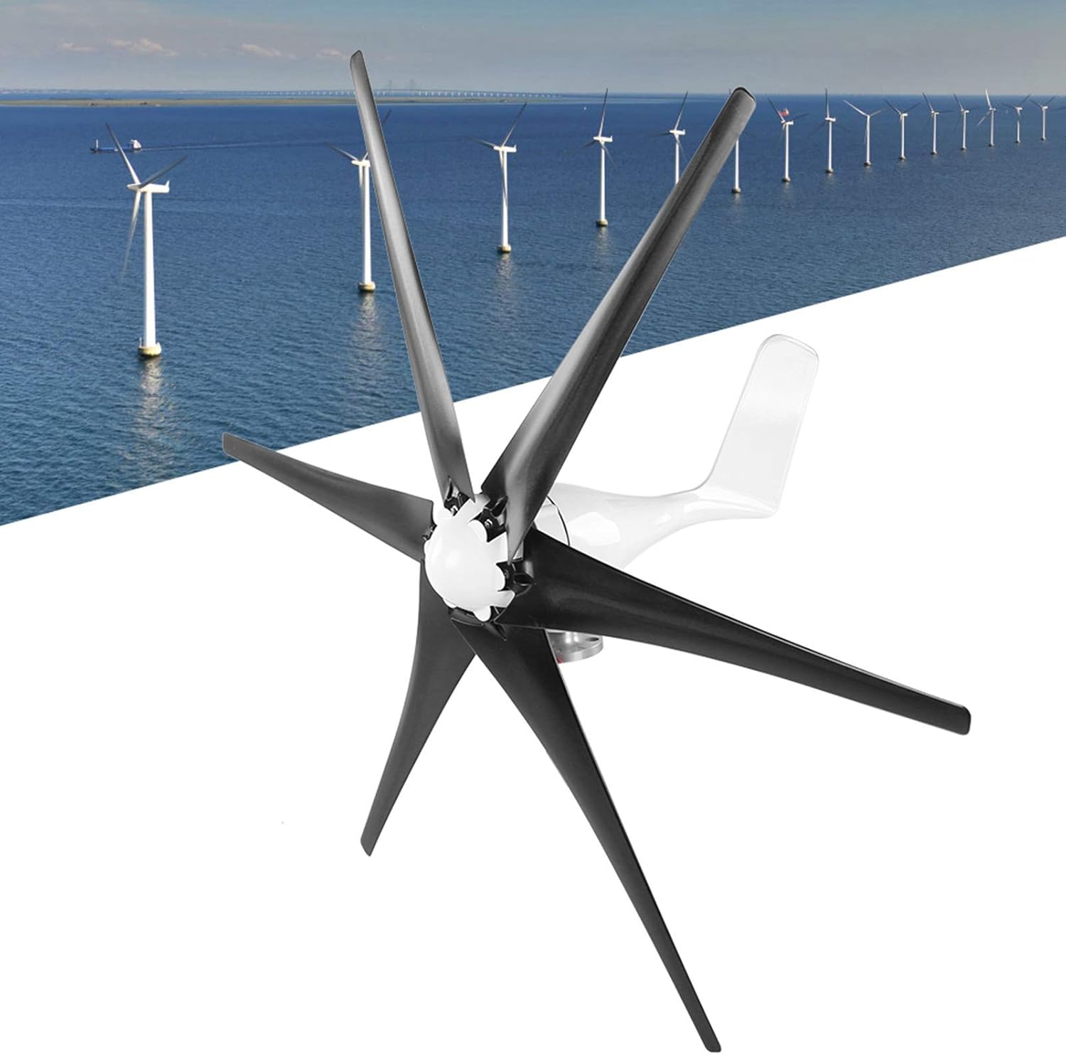 Wind Turbines Kit, Professional Wind Turbines Kit, 1200W 6 Blade Wind Generator, Low Speed Starting Wind, Solar and Wind Power Parts and Accessories (48V)