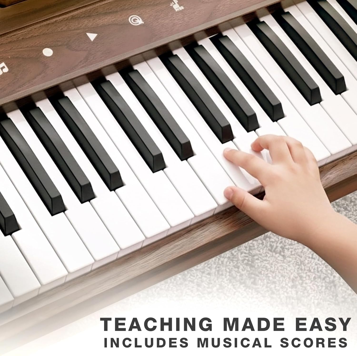 Dreamon Kids Digital Piano Keyboard, Music Educational Instrument Toy, Wood Piano for 3+ Girls and Boys, Christmas & Birthday Gifts for Kids Ages 6-12 Years Old