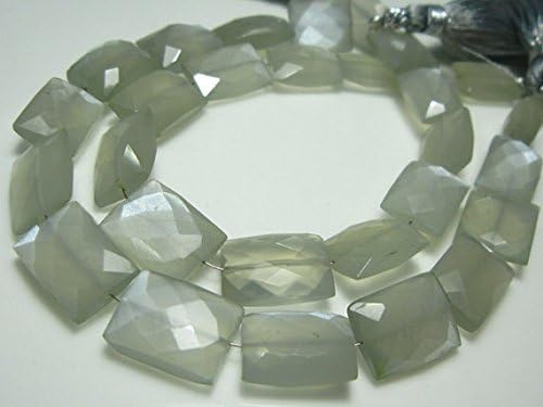 13 inch natural beads strand of 7x9-9x13mm faceted baguette gray moonstone gemstone briolletes beads for DIY jewelry - necklace, bracelet, earring, ring.
