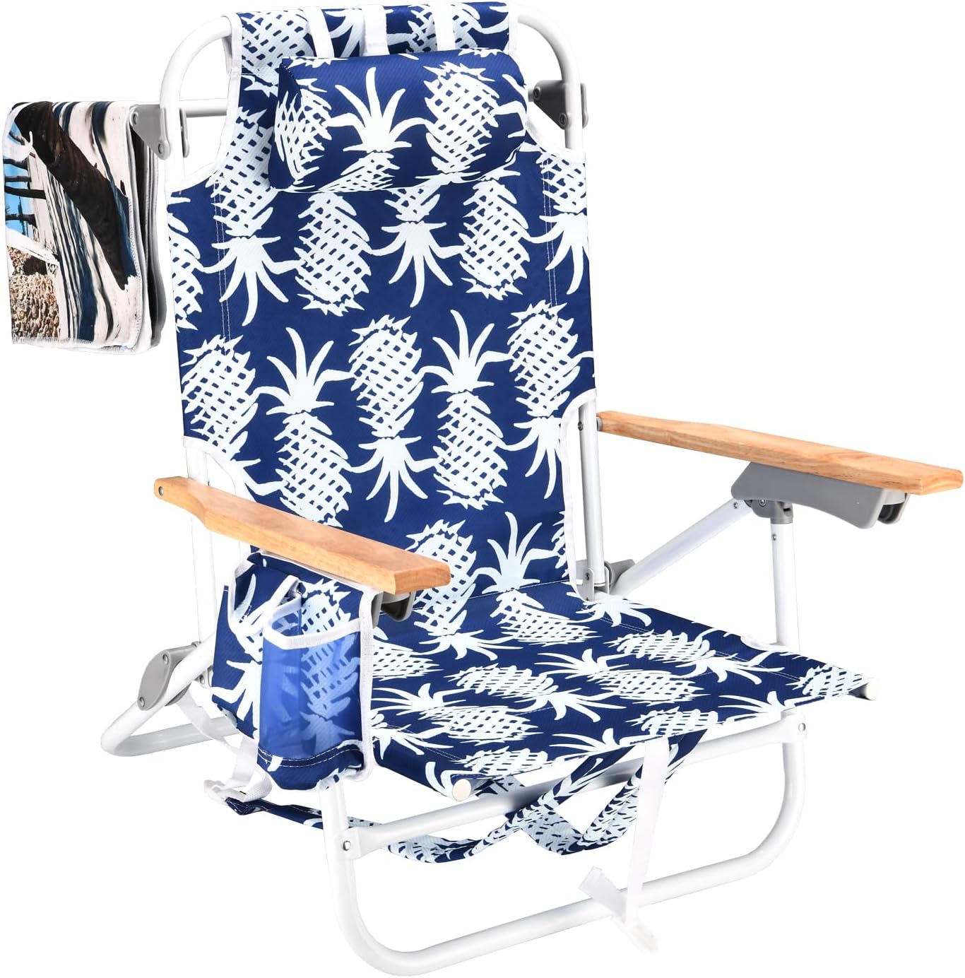 1PCS Backpack Beach Chairs for Adults Beach towel backpack beach chairs for adults 5 position chair with pouch folding lightweight positions back pack 13 inch high Patio Furniture & Accessories, Patio
