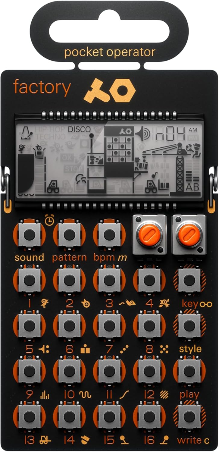Teenage Engineering Pocket Operator PO-16 Factory, Lead Synthesizer for Keys Melodies. Sequencer with Parameter Locks, Play Styles & Punch-in Effects