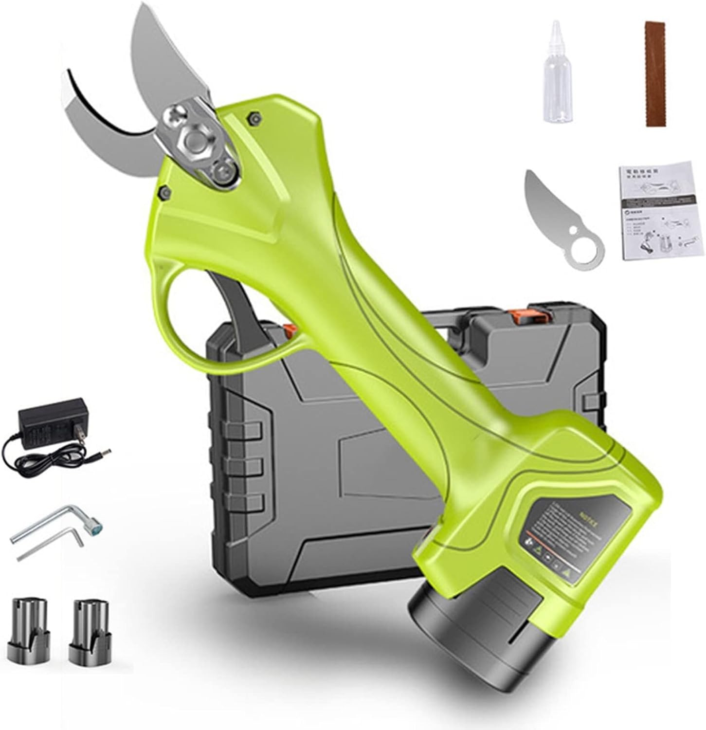 Electric Pruning Shears, Cordless 21V Battery Powered Tree Branch Cutter with 2.5Ah Battery, 1