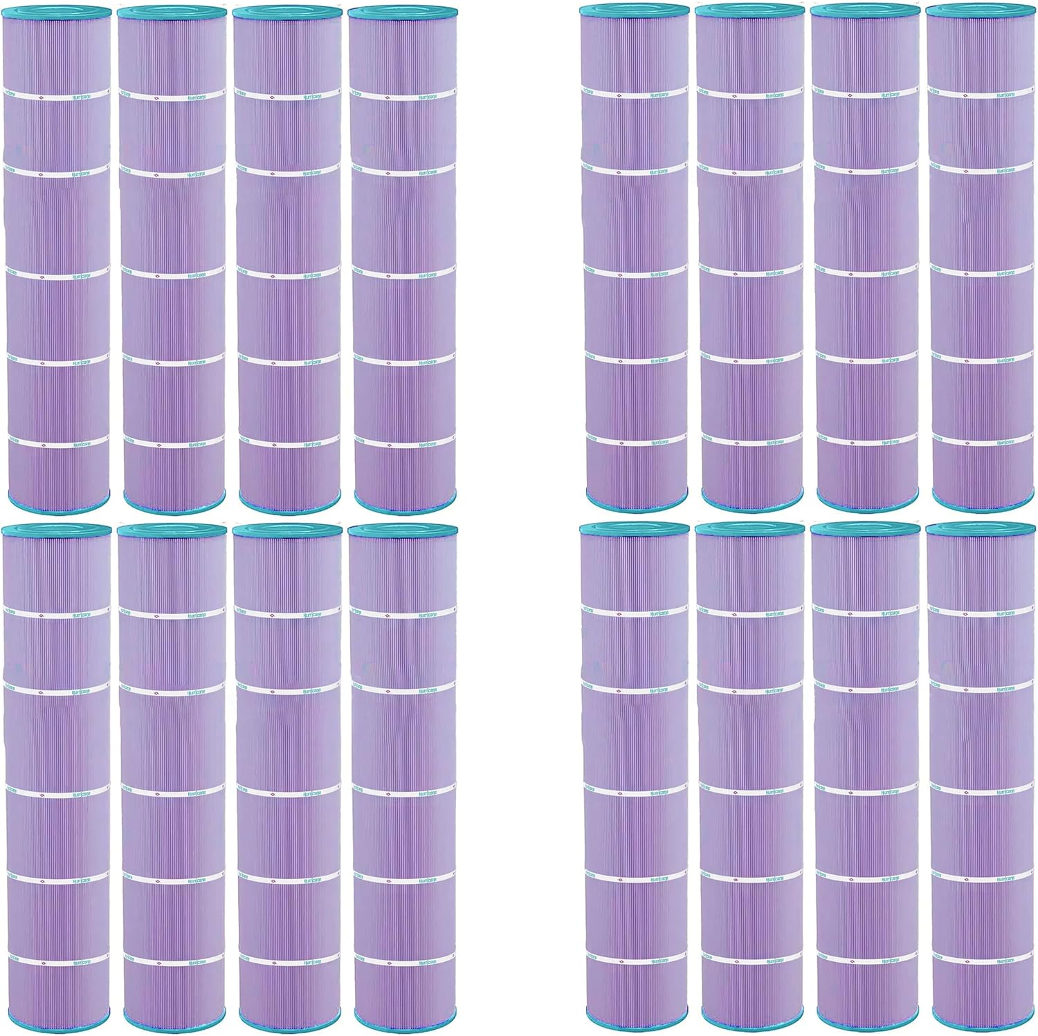Hurricane Filters 16 Pack HF7482-04P Platinum Purple Spa Filter Cartridge - Replacement for PJAN145, Unicel C-7482, Filbur FC-0820, Jandy Industries CL580, CV580
