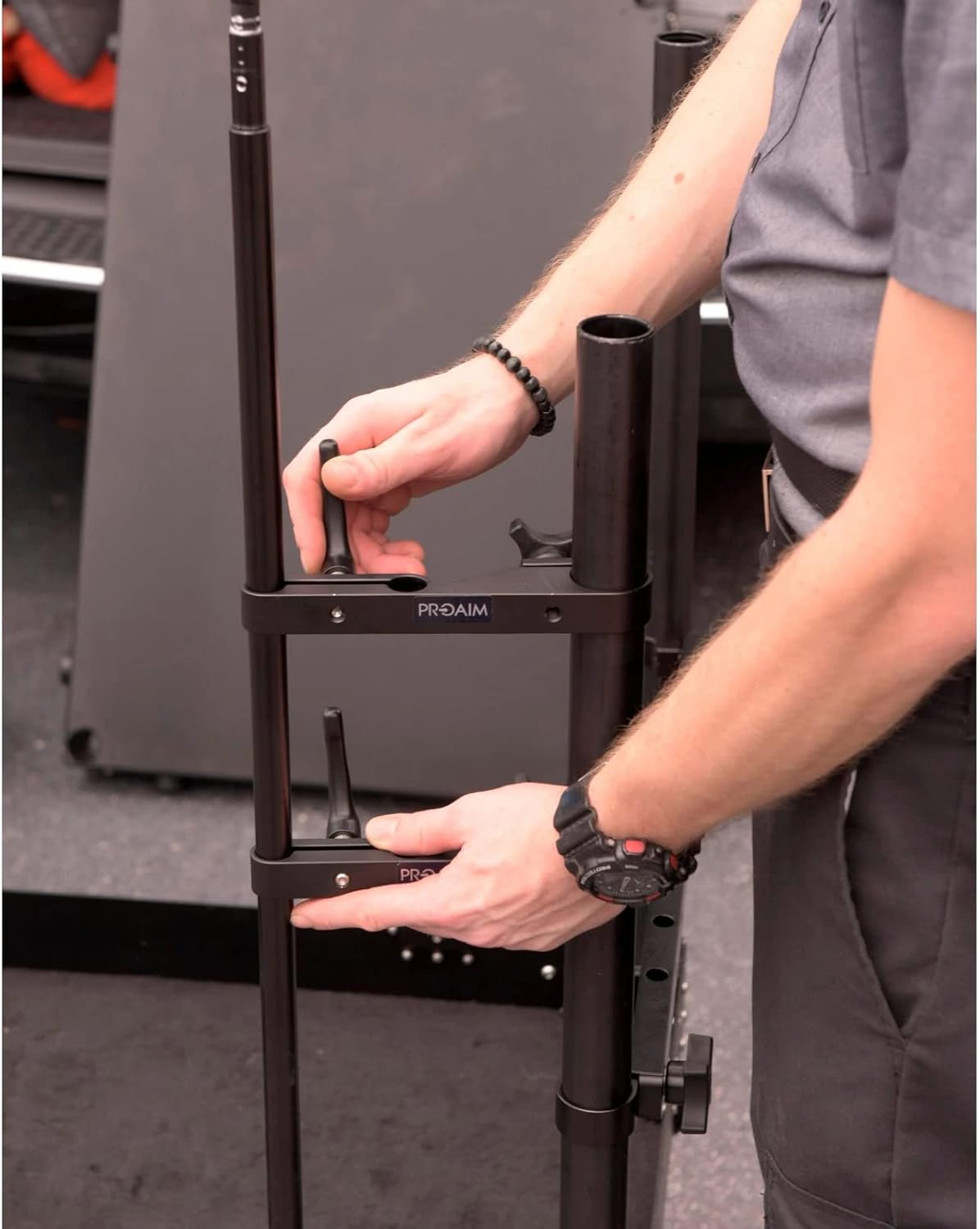 PROAIM 5/8” Baby Pin Adapter System for Camera Cart. Adapts Many Accessories with 5/8 Receiver, Clamps to 1.5”/38mm Cart Mast. Length: 30” Dia: 19mm, Durable Stable Lightweight (VCTR-BP)