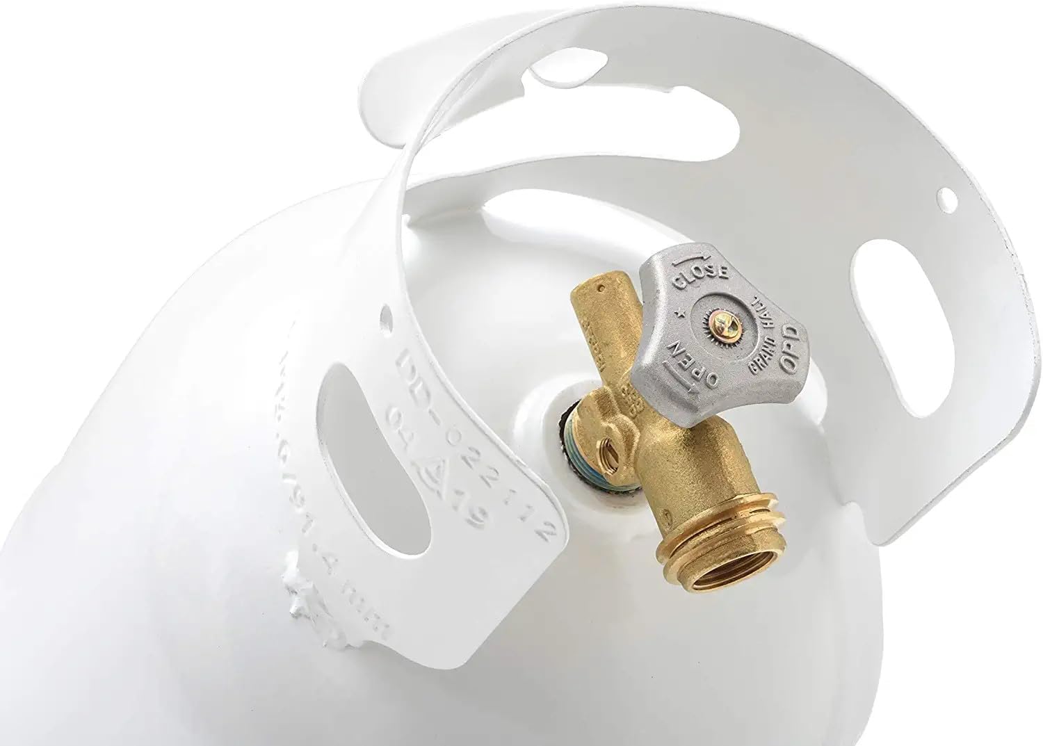 Flame King 10LB Steel Propane Tank Cylinder with Type 1 Overflow Protection Device Valve, Great for Camping, Fire Pits, Heaters, Grills, Overlanding, White