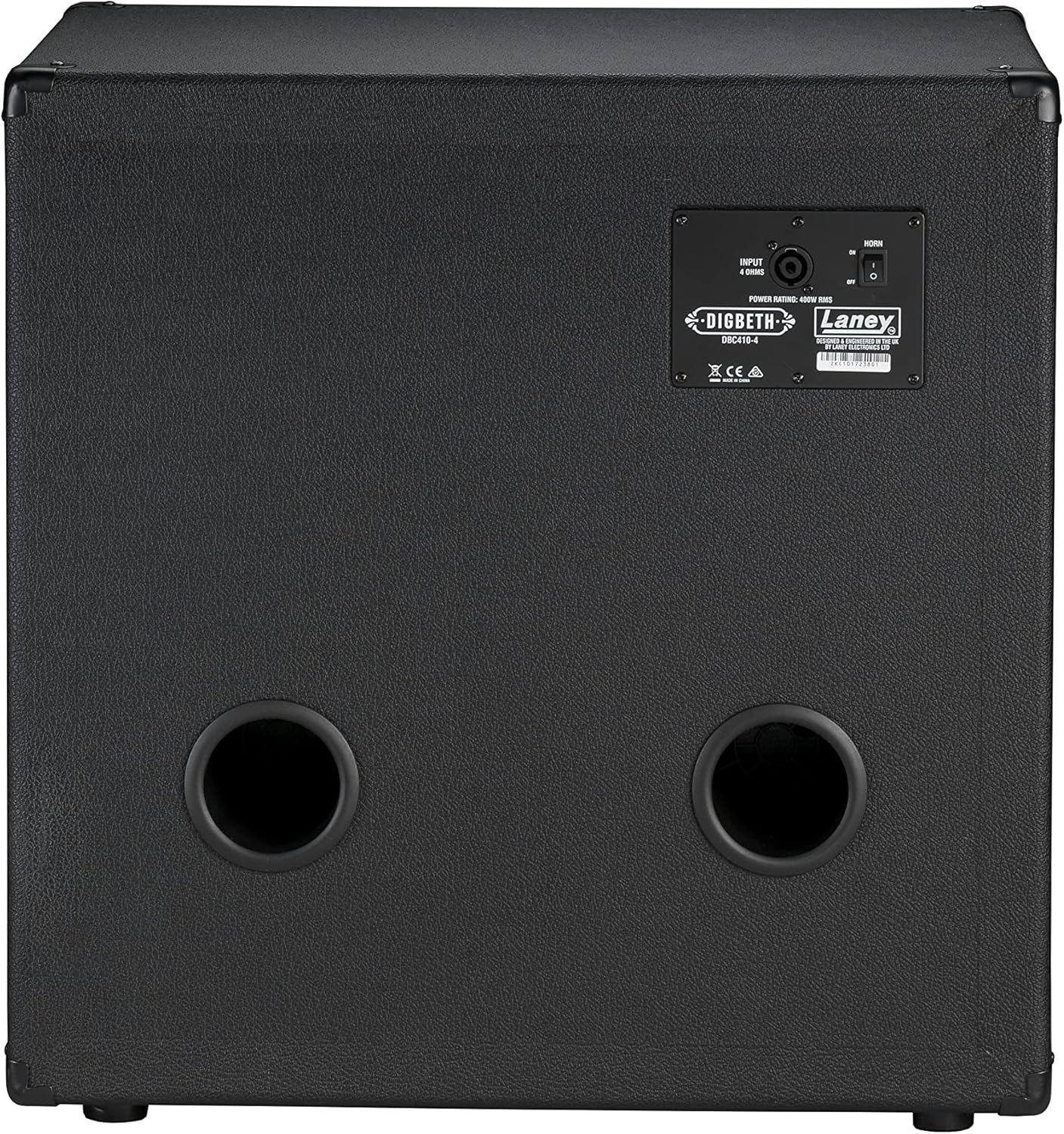 Laney Digbeth DBC410-4 Compact Bass Cabinet 4 X 10 Inch HH Blue Label Woofers Plus Horn 4 Ohm, Black