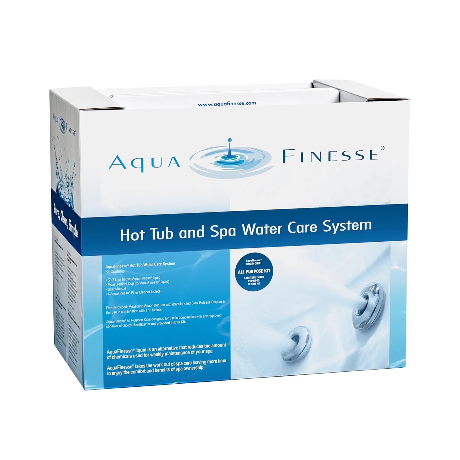 AquaFinesse 956500 All-Purpose Hot Tub 3-5 Month Cleaning Maintenance Kit, White
