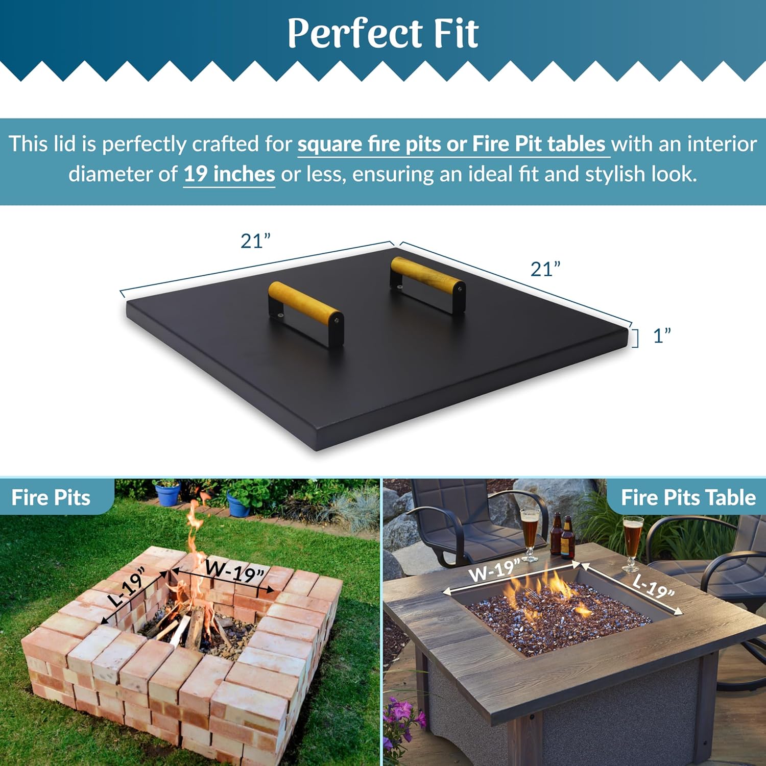 FEBTECH - Fire Pit Cover Square - 21