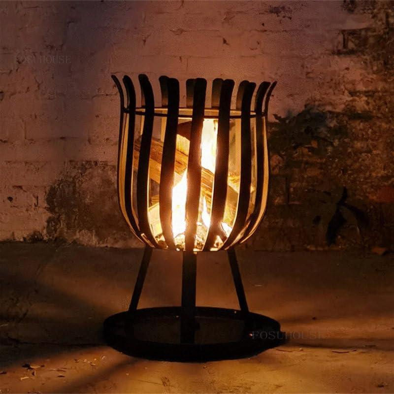 Outdoor Fireplaces Outdoor Fire Pit Courtyard Heating Stove Garden Bonfire Party Cast Grill Stand Round Beacon Barrel Camping Furnace Fire Pits