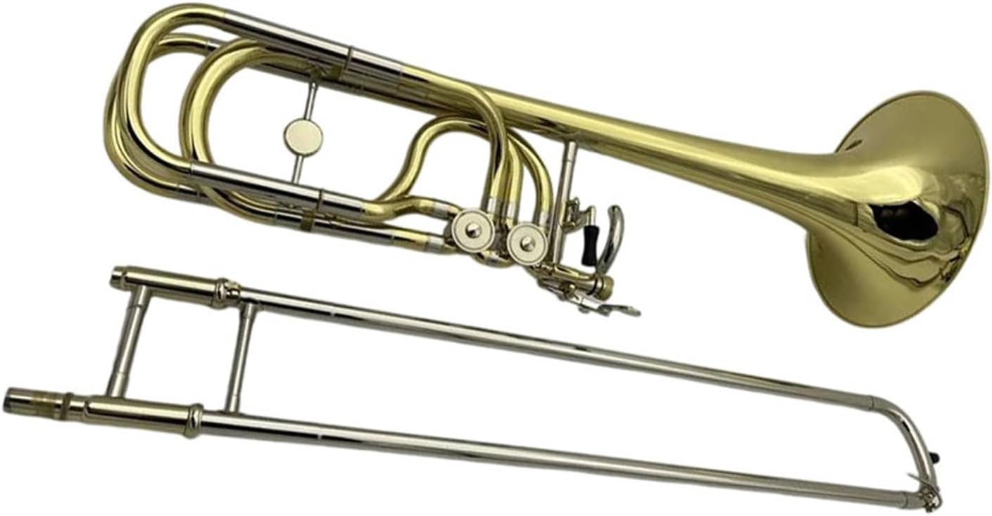 Adult Trombone Instrument Bb/f Brass Plated Double Piston Trombone With Case Accessories