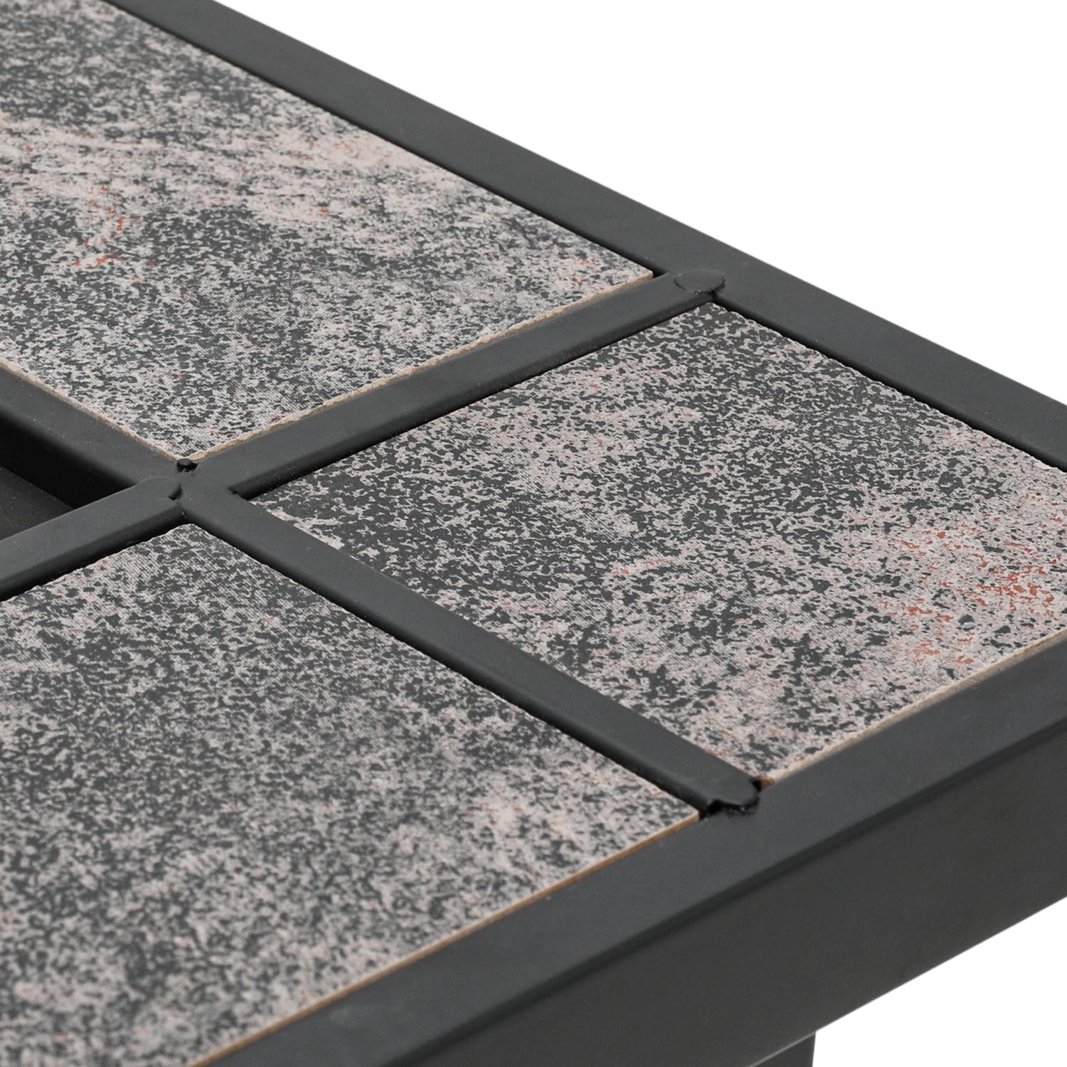 Magshion Outdoor Fire Pit Table, 30 Inch Square Firepit Table for Outside Patio with Wood Storage and Spark Screen, Square Metal Fire Pit Tables for Outside Heating, Bonfire and Picnic