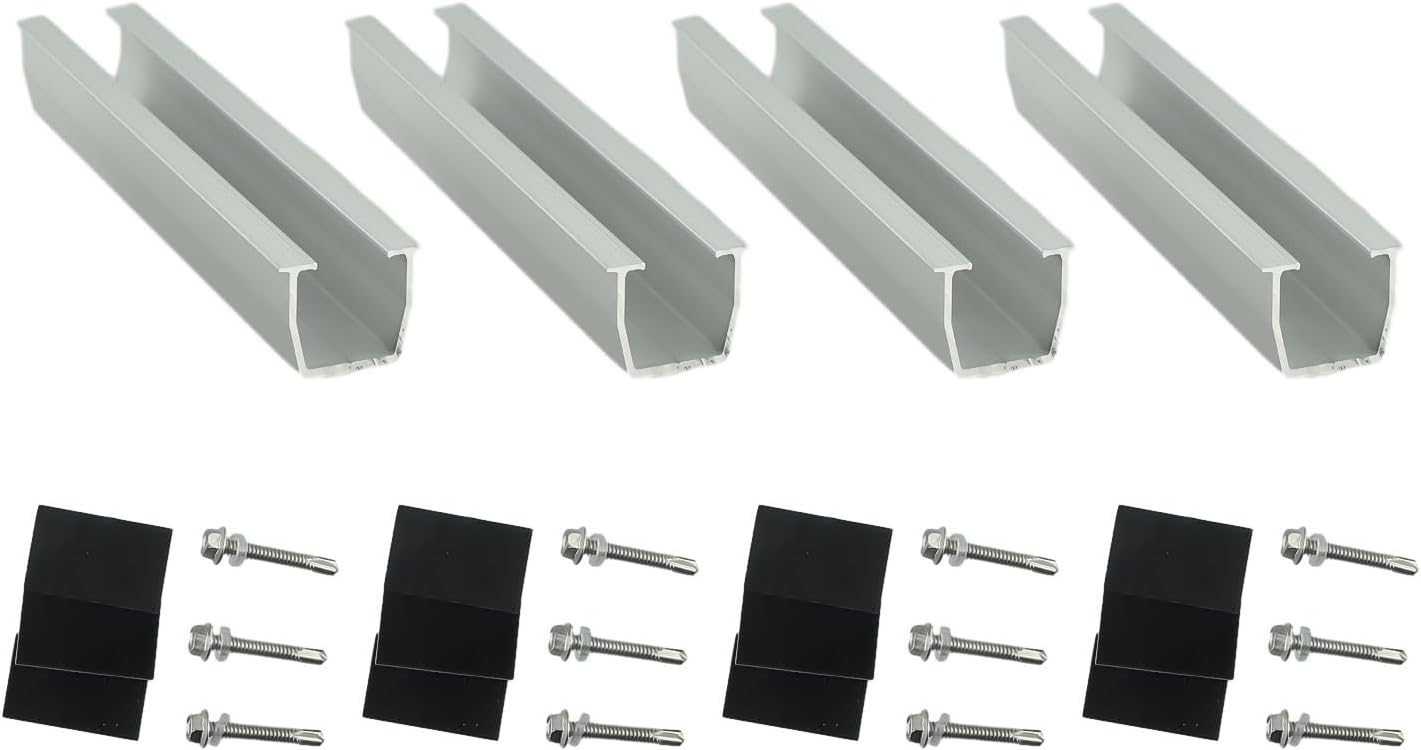 Universal Roof Solar Panel Clamp, Trapezoidal Metal Roof Mounting Bracket for PV Photovoltaic System Fastening(Gold)