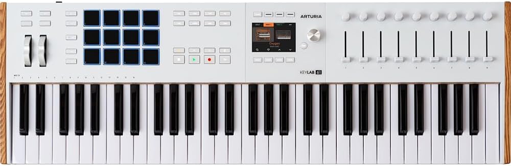 Arturia 231631 KeyLab 61 Mk3 61-Key USB MIDI Controller Keyboard White (Renewed)