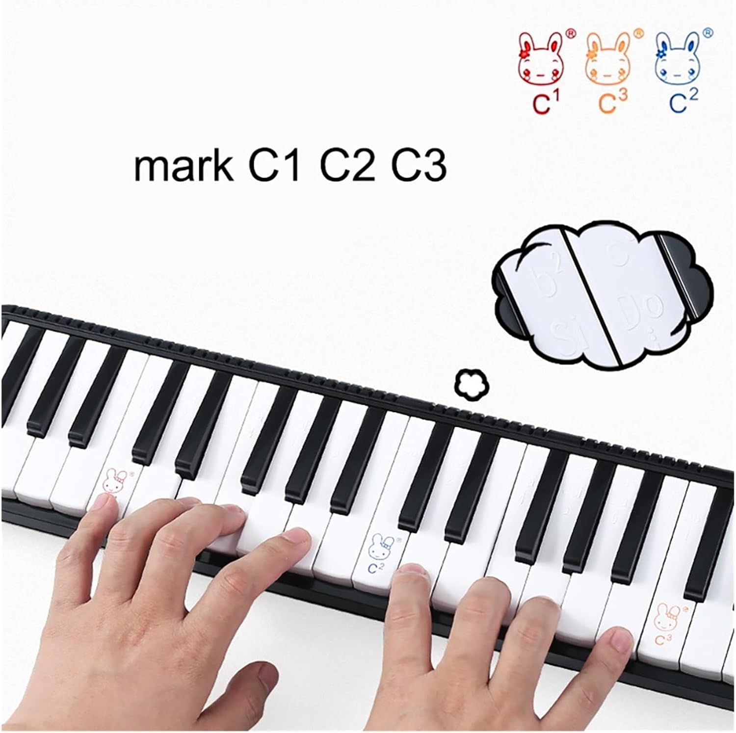 Melodica 37 Key Melodica Keyboard Harmonica Combo Pianica Air piano Portable With Carrying Bag Mouthpiece for Beginner For kids(37 keys pink)