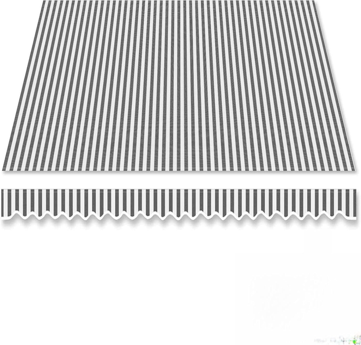 Retractable Awning Shade Fabric Replacements (without Frame) Outdoor Sunshade Canopy Awning Cover Polyester Water Resistant Uv Protection For Garden, Balcony，courtya(Size:22.9x11.5ft,Color:Grey White)