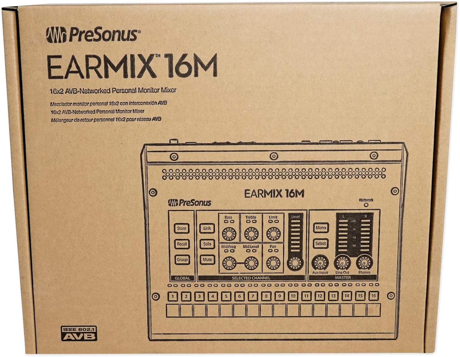 PRESONUS EarMix 16M 16x2 16-Channel AVB Monitor Mixer+Audio Technica Headphones