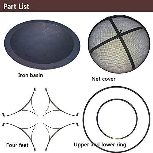 Fire Pits Outdoor Wood Burning Outdoor Fire Pit, Wood Burning Fire Pit with Grille Camping, Backyard, Get Together with Cover BBQ Cooking for Outside Camping Backyar