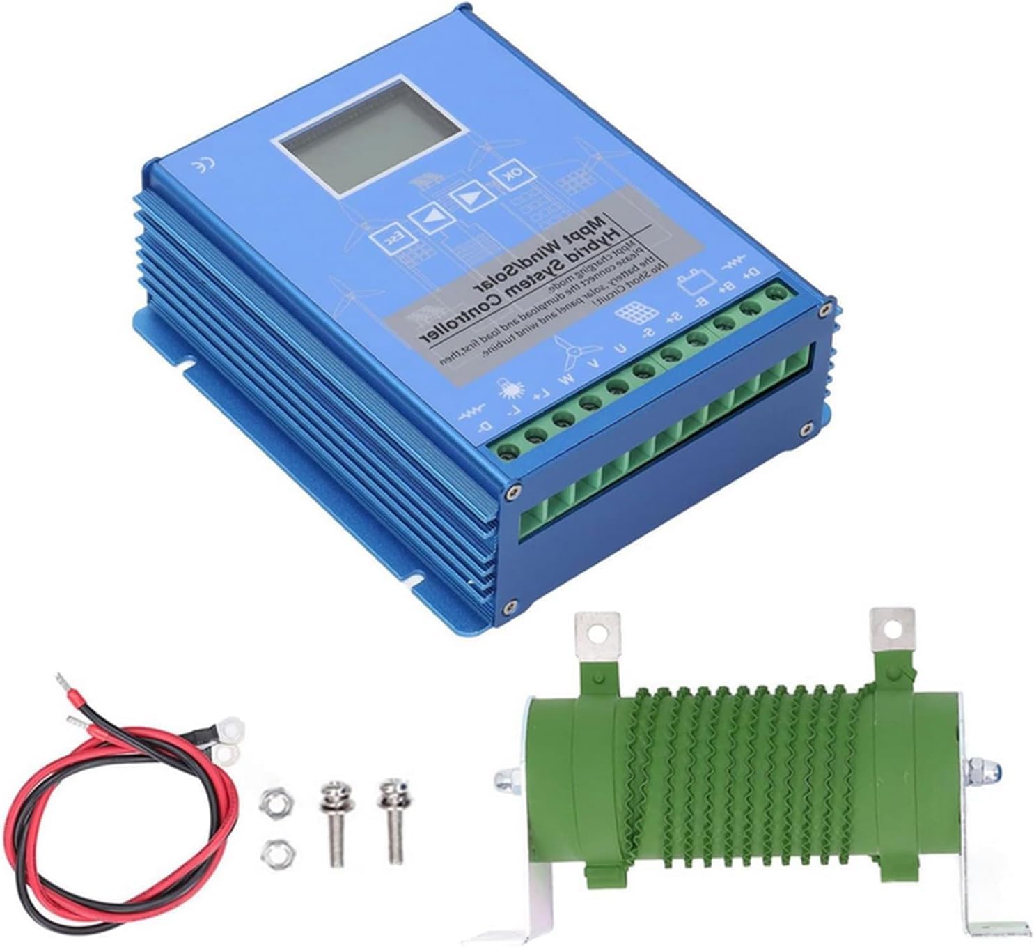 CAJUCA 12v, 3000W Solar Turbine Generator Controller, Wind Solar Hybrid Charge Controller Equipped with Dump Load Automatic Controller