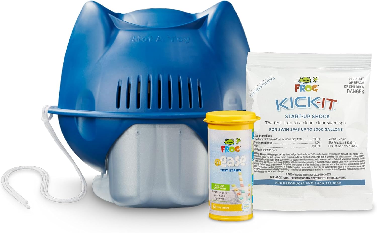 FROG @Ease Floating System for Swim Spas - Quick & Easy Self-Regulating Swim Spa Sanitizer - Swim Spa Maintenance System with Sanitizing Minerals & SmartChlor Technology