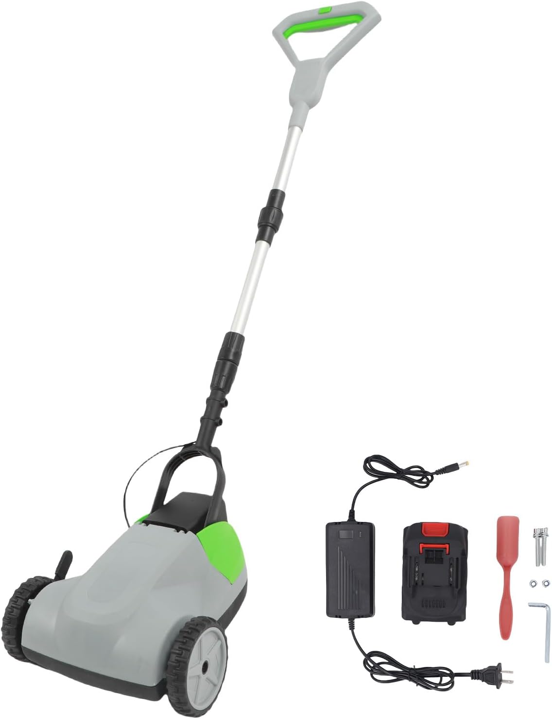 Marhynchus Cordless Lawn Mower, 6500RPM Brushless Motor 3 Adjustable Cutting Heights Lightweight with Detachable Handle, for Small Lawns up to 540 sq ft (US Plug)