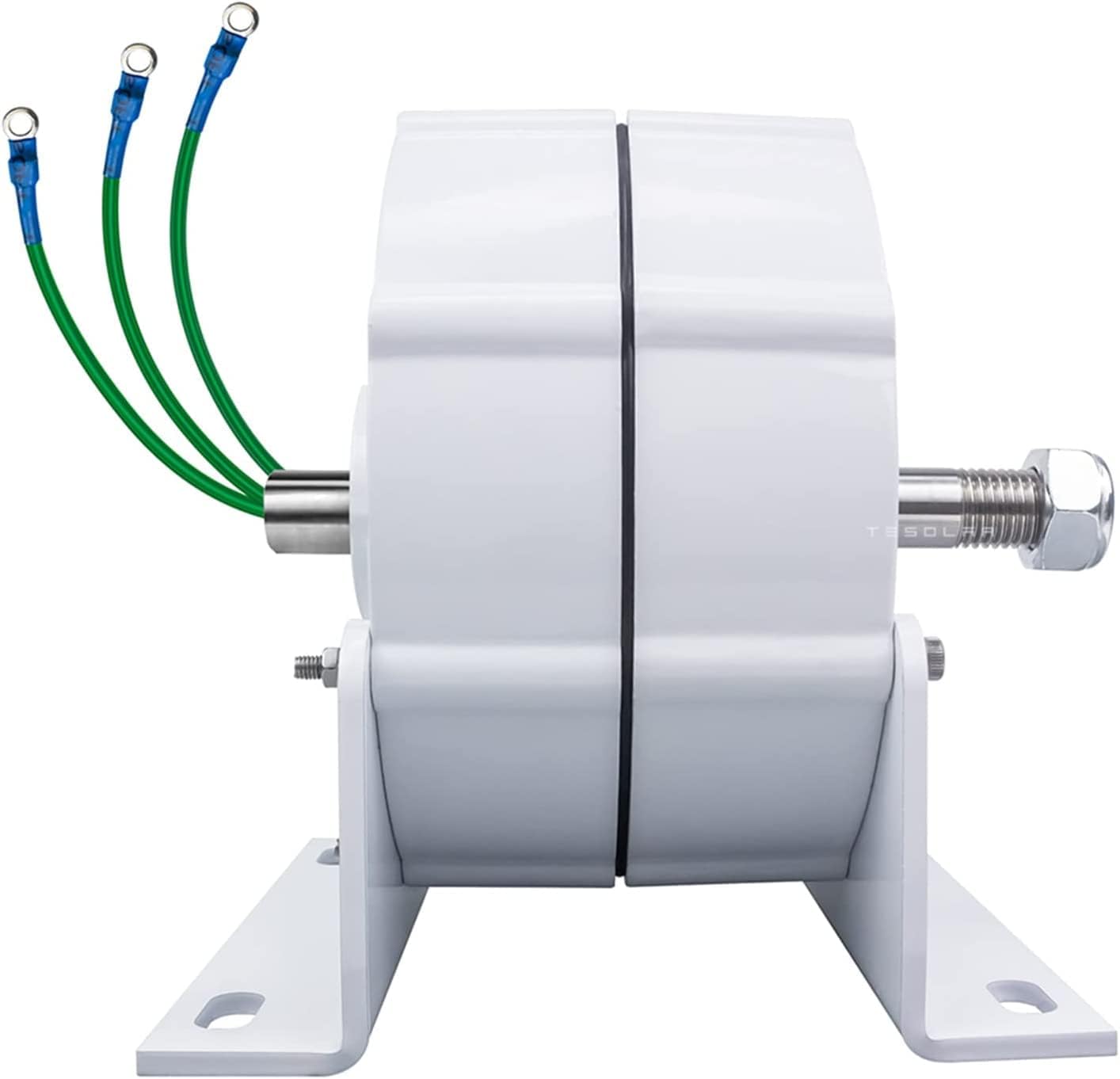 5000W Low RPM with Controller Permanent Magnet Alternator 3 Phase Generator for Wind Turbine Water Turbine(White,with Base)