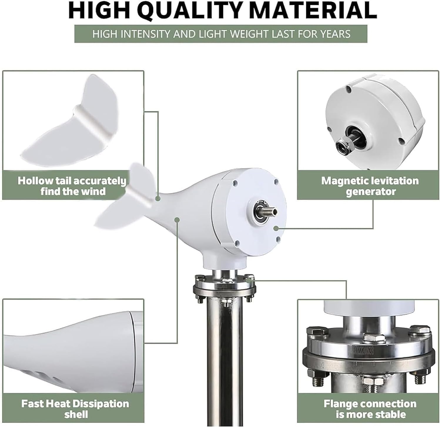 CAJUCA 8000W Wind Turbine Generator Kit,Wind Mill Generator with 8 Blade, 220V Wind Mill Generator with Solar Wind Hybrid Controller