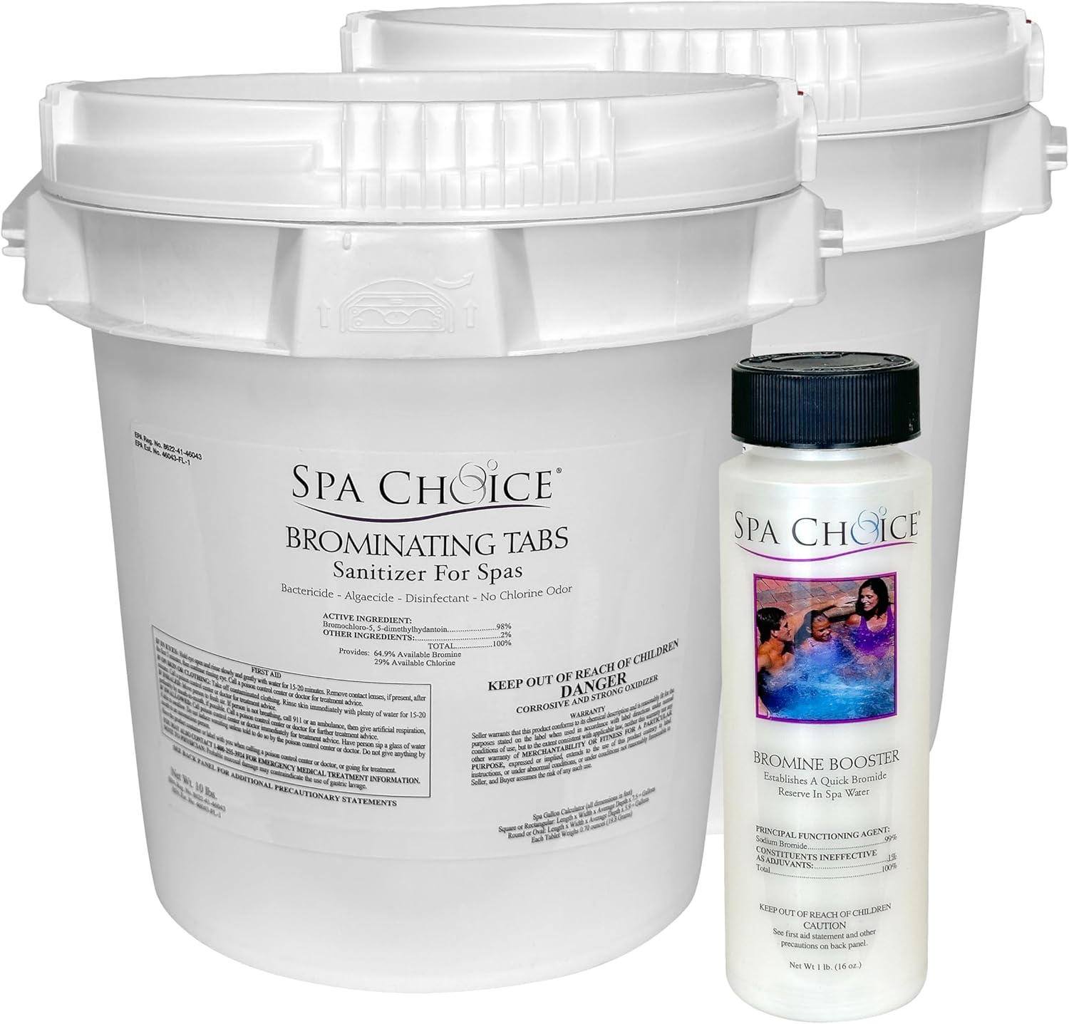 SpaChoice 472-3-9175-02-A Bromine Tablets for Spa Hot Tub, 10-Pounds, 2-Pack, with 1-Pound Sodium Bromide