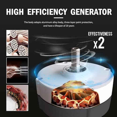 Vertical Wind Turbine Generator Kit - 12V/24V Maglev Helix Windmill with 2 Blades, Portable Power Turbine, Efficient Vertical Axis Wind Generator with Controller
