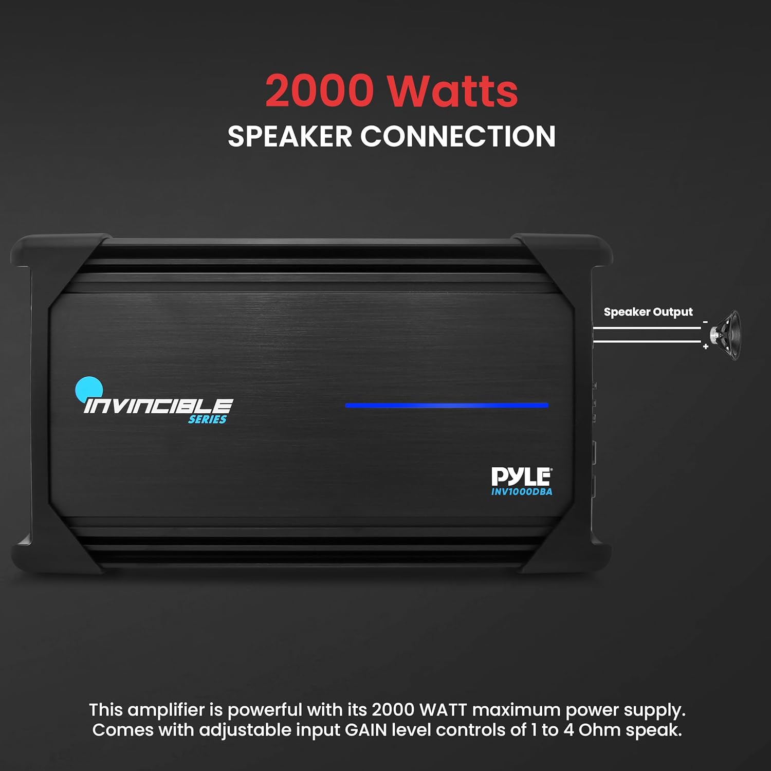 Pyle 1Channel 2000W Class D Car Audio System Amplifier, 14