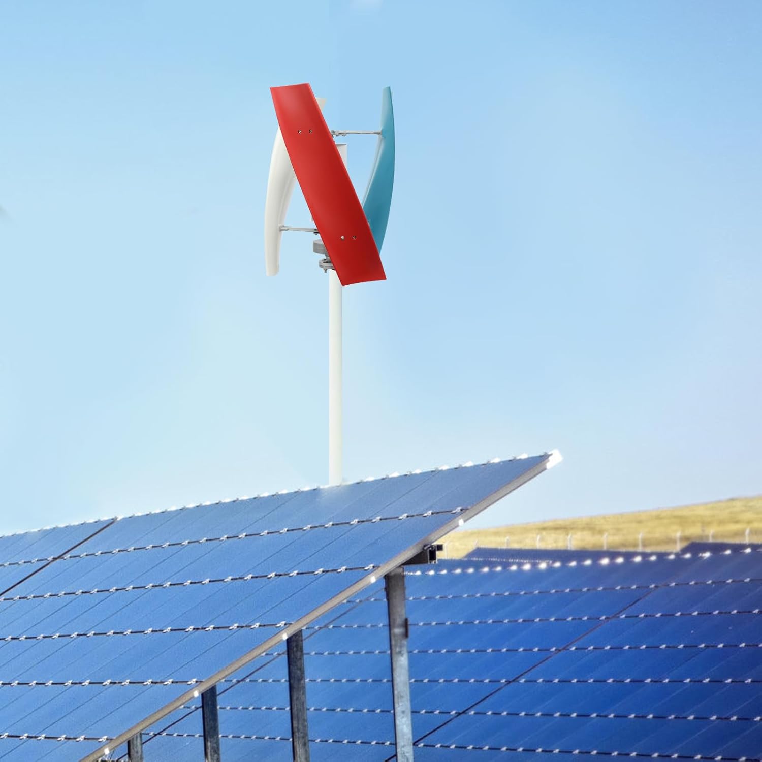 500W Vertical Wind Turbine, Generate Electricity Generator Kit, Winds Alternators with Auxiliary Wind Wheel, for Boats, Gazebos, Cabins, Mobile Homes