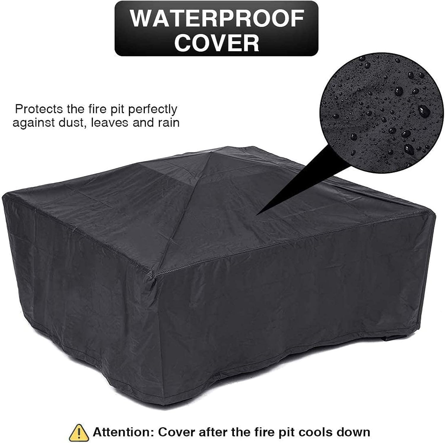 Outdoor Fire Pit Metal Square Firepit Patio Stove with Spark Screen Cover, Log Grate, Poker for Backyard Garden Camping Picnic Bonfire