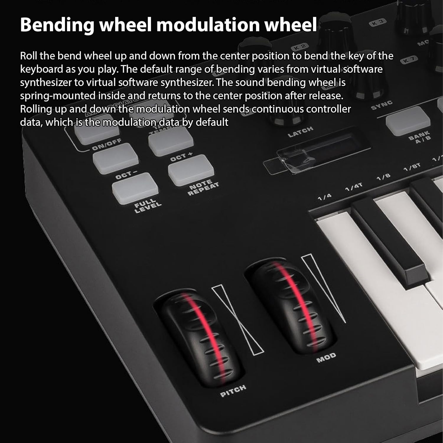 25 Key USB MIDI Keyboard Controller, Integration, Chord Mode Scale Mode, 8 Backlit Drum Pads, Arpeggiator, MIDI Controller for Music Production Software, PC Compatibility