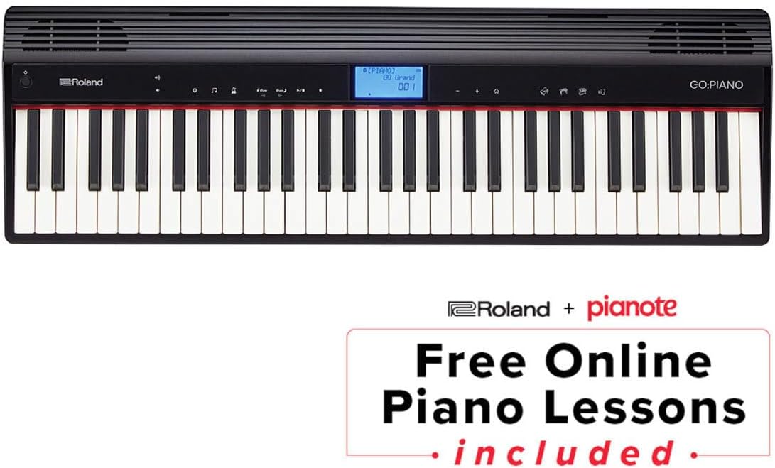 Roland GO:PIANO 61-Key Portable Digital Piano Keyboard with Onboard Bluetooth Speakers and Electronic Teaching (GO-61P)