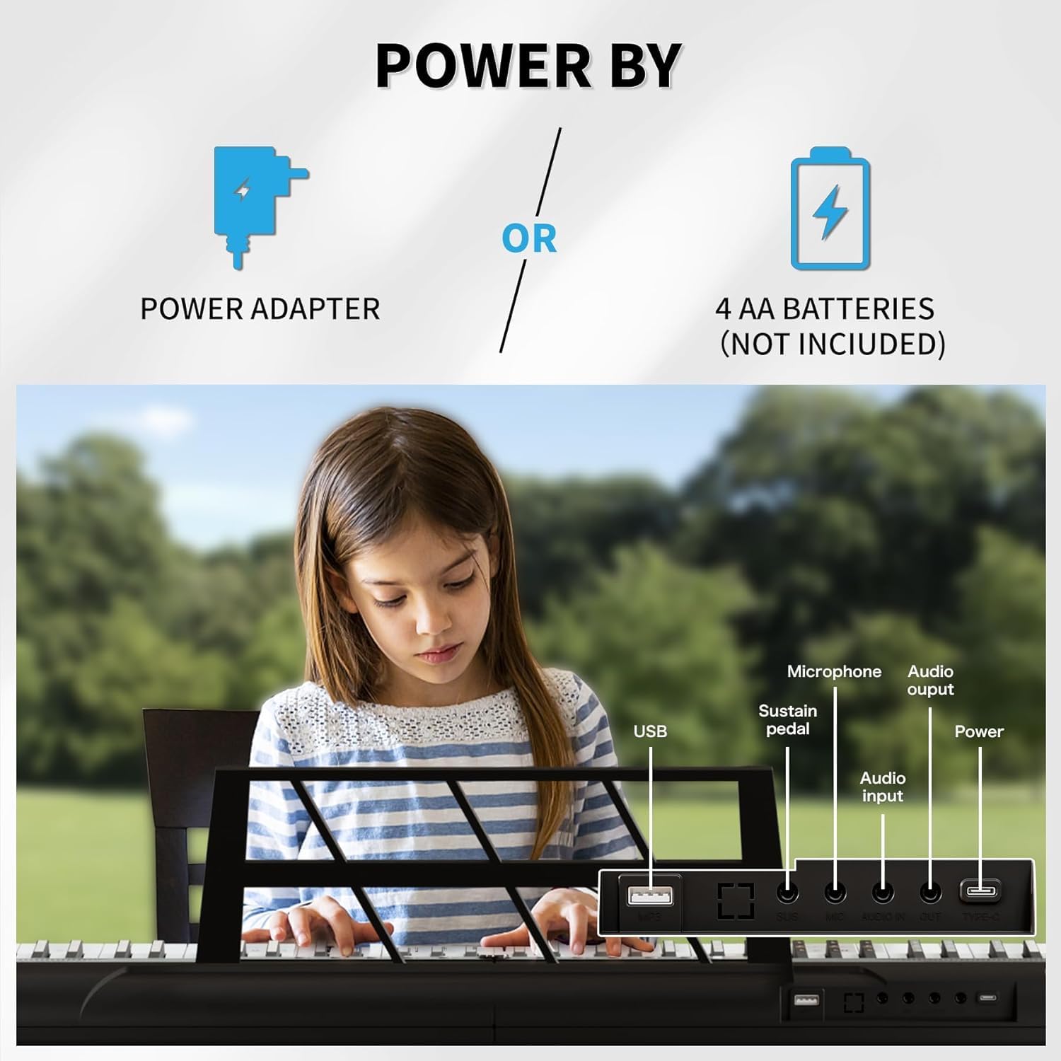 Digital Piano 88 Key Weighted, Semi-Weighted Keyboard, Portable Electronic Piano with Stand, Power Supply, Sustain Pedal, Stickers, Bluetooth and Piano Lessons, for Beginners Adults, Black