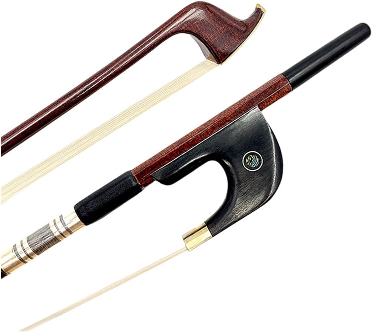 TSTS Germany Style Pernambuco Carbon Fiber 3/4 Upright Double Bass Bow Copper Mounted White Horsehair Horsetail Professional Violin Bow