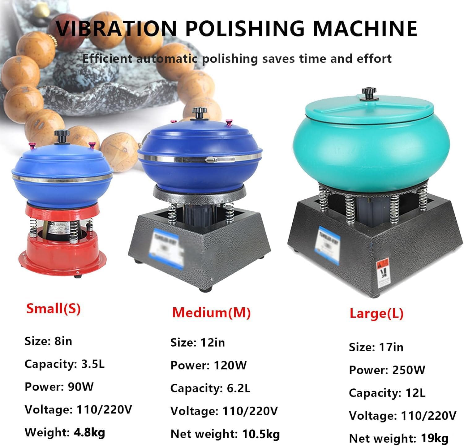Electric Polisher, Vibrating Polishing Drum, Sleeve Polisher, Strong Load Capacity, Convenient Operation, for Grinding and Polishing Workpiece Surface,6.2L