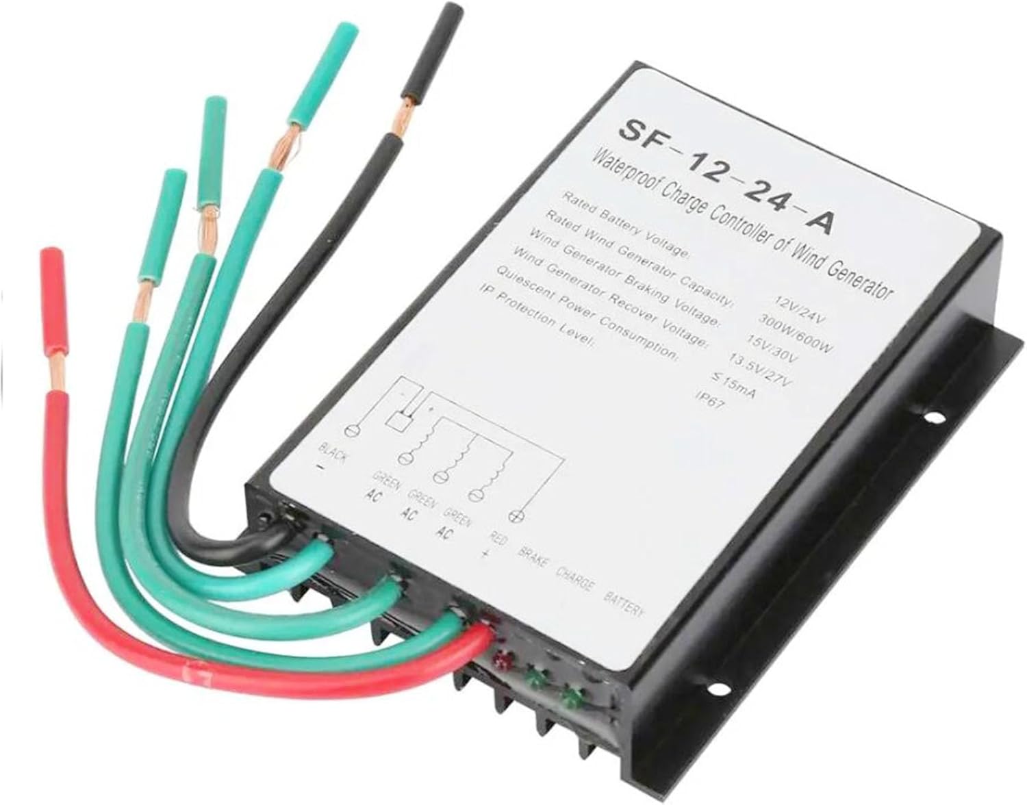 600W Wind Power Charging and Discharging Controller IP67 Waterproof Wind Power Output DC/AC 12V/24V Voltage Wind Power Generation Controller